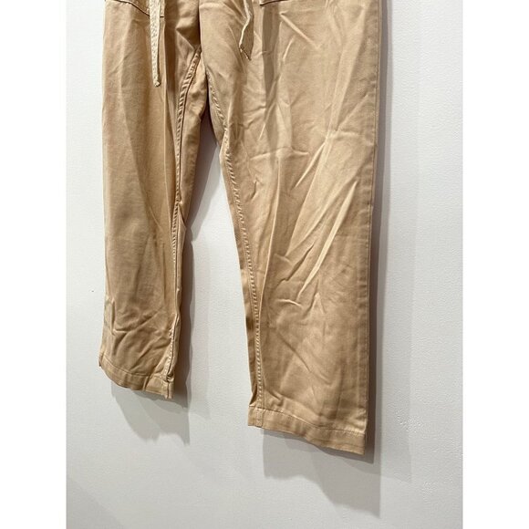 Topshop Casual Utility Trousers Tie Belt Paperbag Waist Pants w/Patch Pockets - Picture 9 of 12